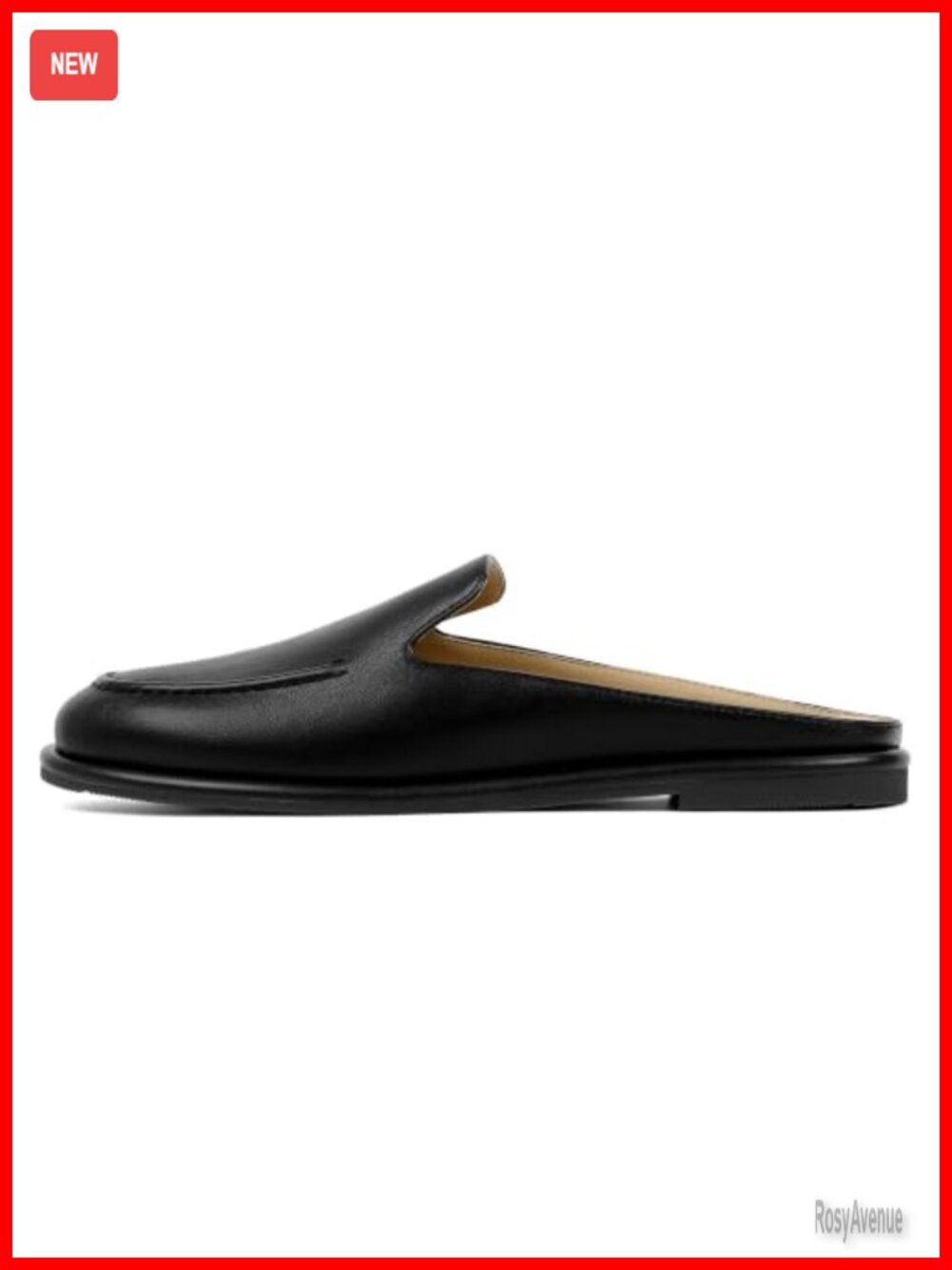 Faux Leather Slip On Mules Round Toe Low Heel Loafers